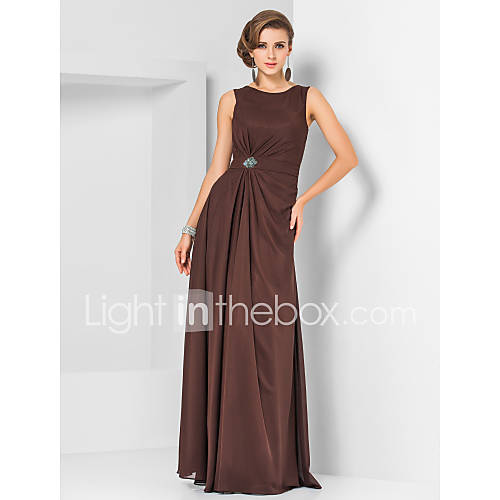 Sheath/Column Jewel Floor length Chiffon Evening Dress