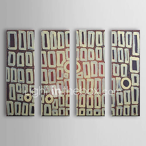 Hand Painted Oil Painting Abstract Oops with Stretched Frame Set of 4 1310 AB1215