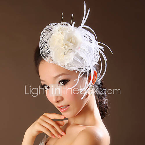 Elegant Lace/Tulle Flowers With Feather For Wedding/Special Occasion