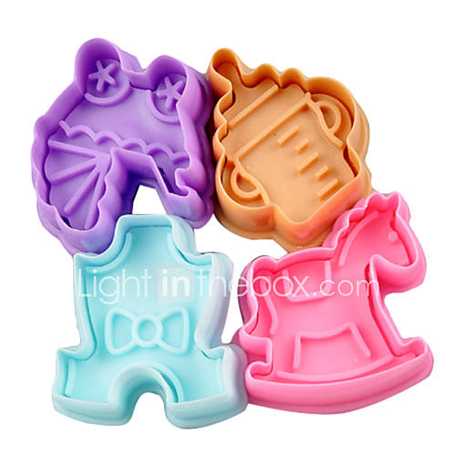 Cookie Cutter, Set of 4, Multi color Plastic
