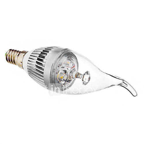 E14 3W 300LM 3000 3500K Warm White Light LED Candle Bulb (180 240V)