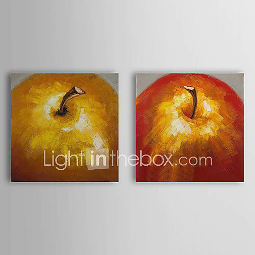 Hand Painted Oil Painting Still Life Apple with Stretched Frame Set of 2 1309 SL1021