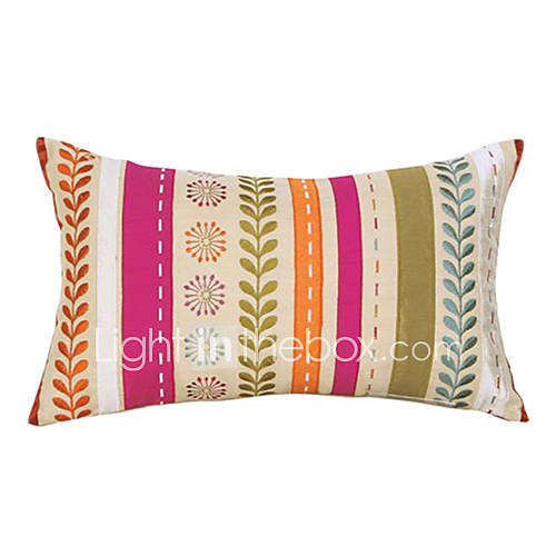 Traditional Colorful Striped Polyester Decorative Pillow Cover