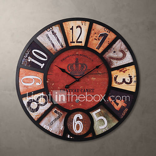 23H Country Style Metal Wall Clock