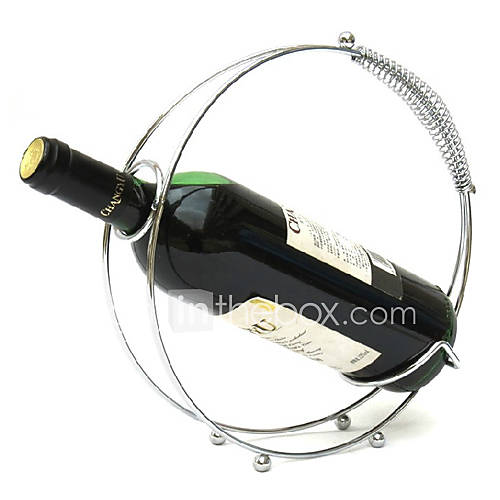 24.5cm Height Contemporary Steel Creative Wine Rack In Circle Design