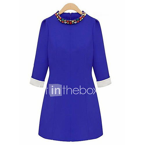 Womens Gem Neckline Sheath Mini Dress