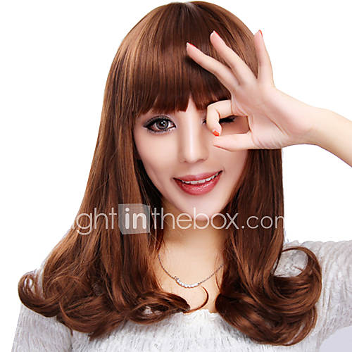 Capless Long Curly Brown Synthetic Wig