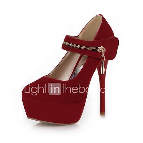 Great Suede Stiletto Heel Pumps with Zipper Party Shoes(More Colors)