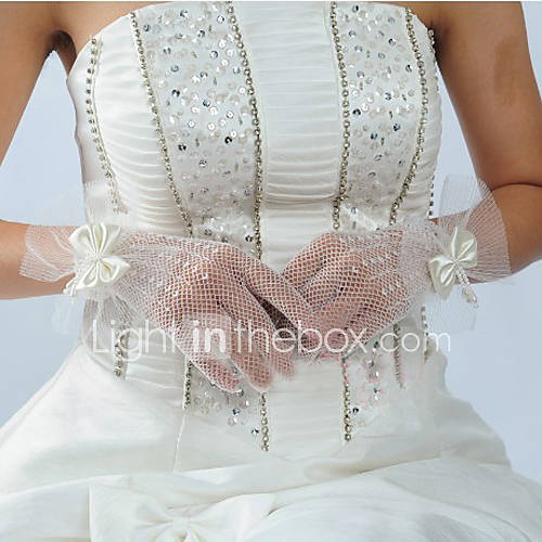 Tulle Fingertips Wrist Length Wedding/Party Glove