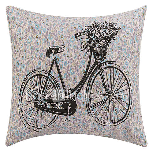 Vintage Bicycle Still Life Polyester Decorative Pillow Cover