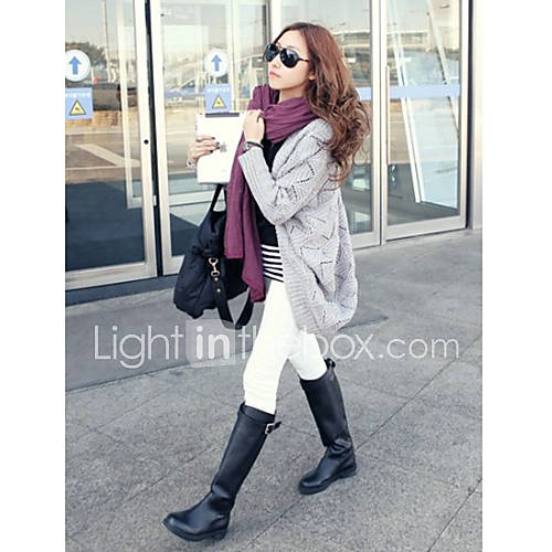 Womens Cut Out Hook Plus Woolen Coat