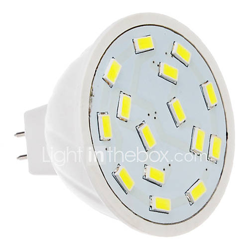 MR16 5W 15x5730SMD 420 450LM 5500 6500K Cool White Light LED Spot Bulb (12V)