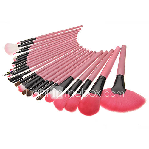 24PCS Pink Bag Brush Handle Brush Set