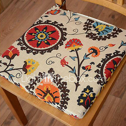 Modern Style 100% Cotton Multi color Floral Pattern Chair Pad