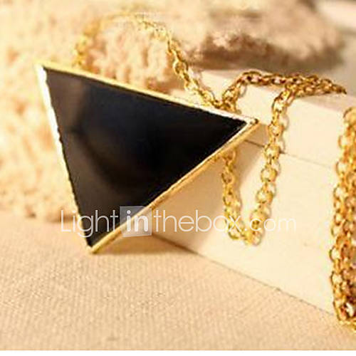 Unique Black Triangle Pendant Womens Necklace