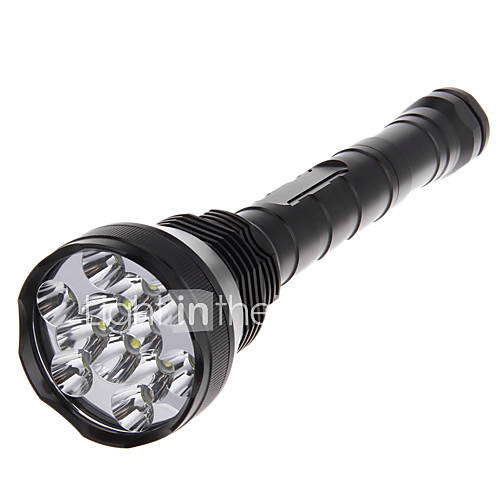 TrustFire 12XT6 5 Mode 12xCree XM L T6 LED Flashlight (13800LM, 3x18650, Black)