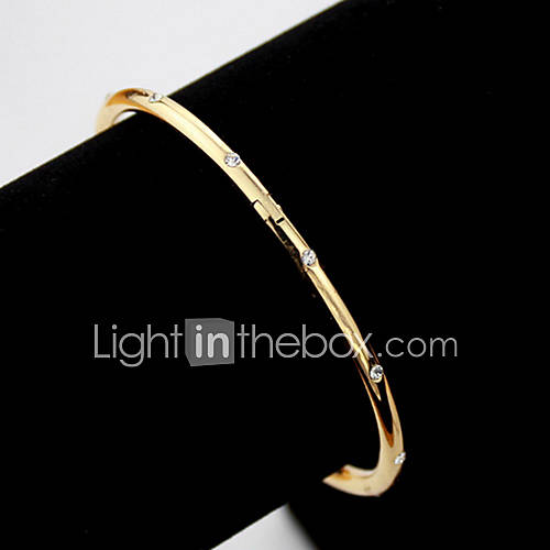 Elegent Cuff Bracelets Austrian SWA Rhinestone 18K Gold Plated Bangles Jewelry Gift For Women