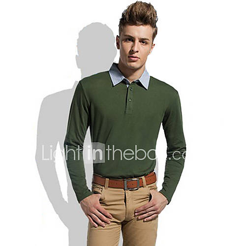 MenS Polo Long Sleeve Shirt