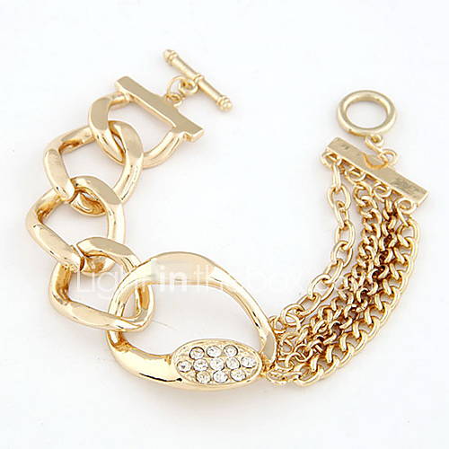 Simple Alloy With Rhinestone Womens Bracelet(More Colors)