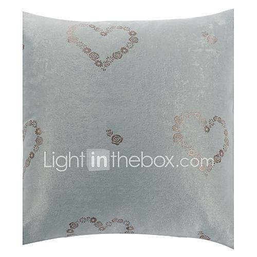 18 Square Modern Blue Hearts and Roses Decorative Pillow Cover