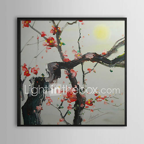 Wintersweet Floral Framed Oil Painting