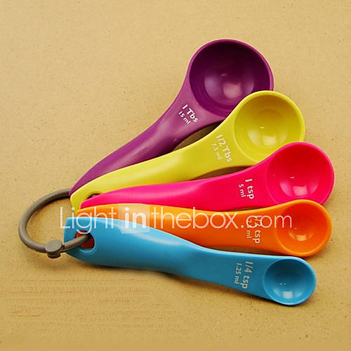 5 Pieces Colorful Plastic Measuring Spoon Set