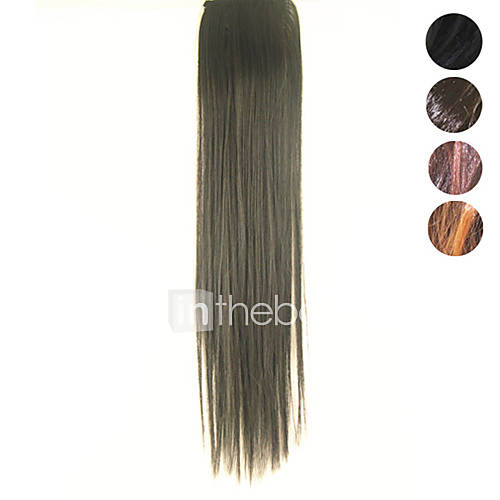 Clip in Synthetic Straight Hair Extensions with 2 Clips(Assorted 4 Colors)