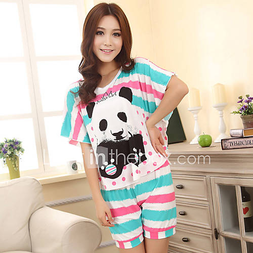 Womens Cute Stripe Lounge Wear