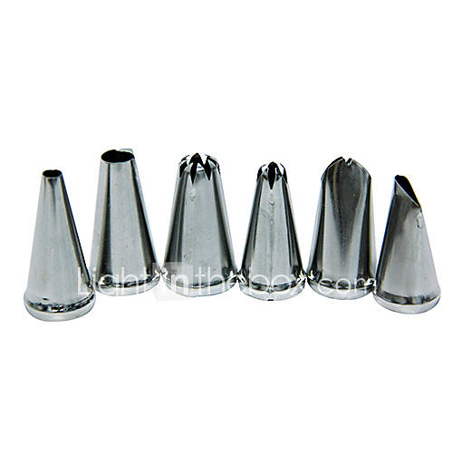 Pastry Tube, 6 Pieces Stainless Steel 304