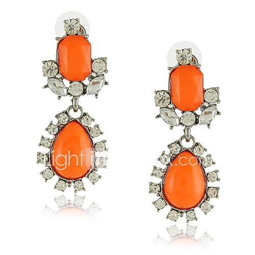 Charming Alloy With Resin Rhinestone Womens Earrings(More Colors)