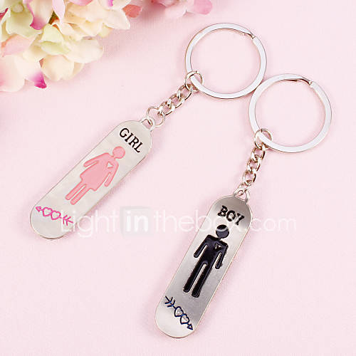 Skateboard Shaped Key Ring Set of 4 Pairs