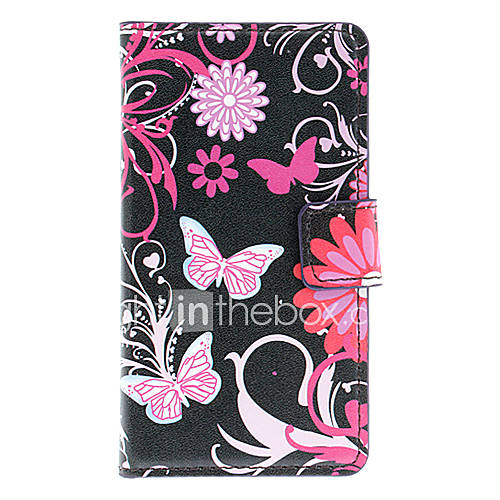 Beautiful Butterflies Pattern Full Body Case with Card Slot for HuaWei Y300 (Black)