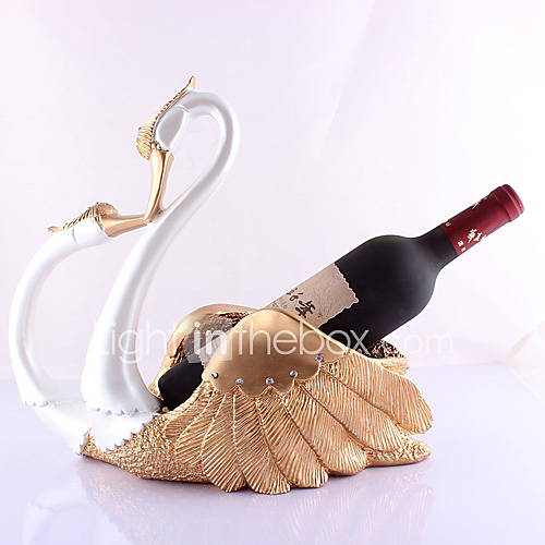 Wine Rack,Reddish Orange Resin Swans Design Dainty