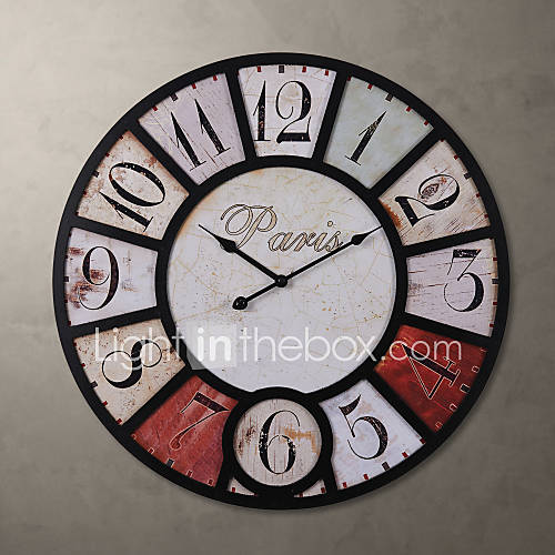 H23 Country Retro Style Metal Wall Clock