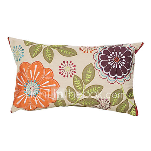 Traditional Flowers Floral Polyester Decorative Pillow Cover