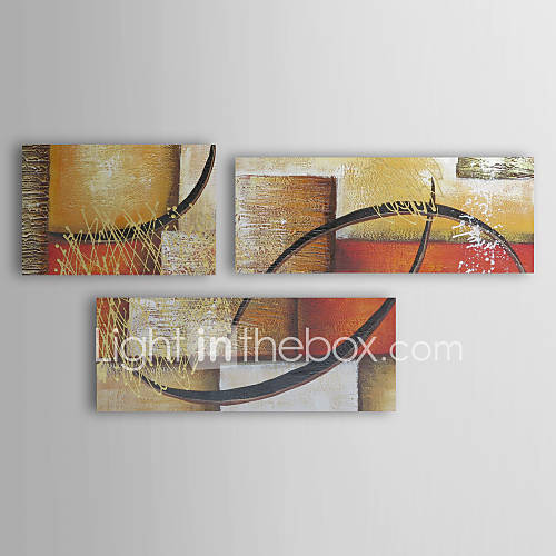 Hand painted Oil Painting Abstract Relation with Stretched Frame Set of 3 1311 AB1135