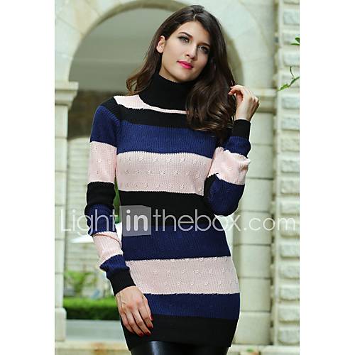 Womens High Neck Spicing Knit Mini Dress