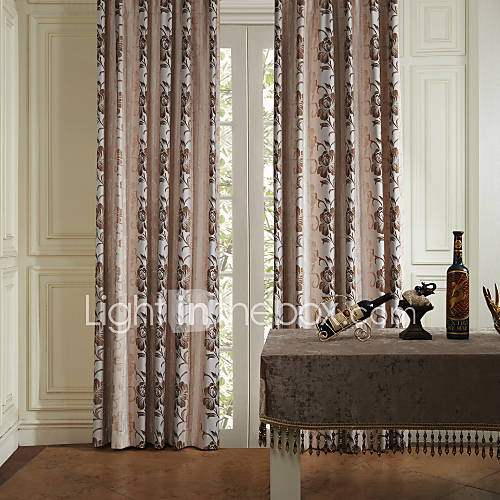 (Two Panels) Country Big Floral Energy Saving Curtain