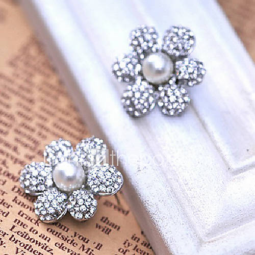 Fabulous Alloy With Rhinestone Pearl Womens Earrings