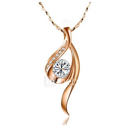 Charming Alloy With Cubic Zirconia Womens Necklace(More Colors)