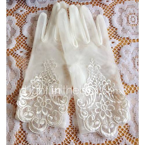 Tulle Fingertips Wrist Length Wedding/Party Glove