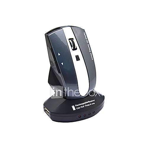 M 011G Rechargeable 2.4G Wireless Mouse with USB Hub