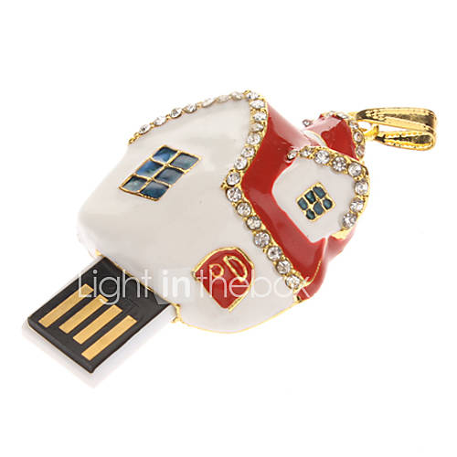 Metal Christmas House Model USB 4GB