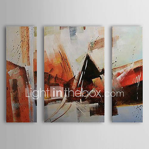 Hand Painted Oil Painting Abstract with Stretched Frame Set of 3 1310 AB1066