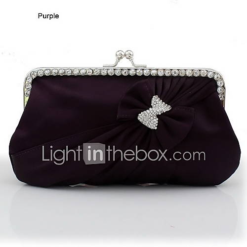 Silk Shell With Rhinestone/ Bowknot Evening Handbags/ Clutches More Colors Available