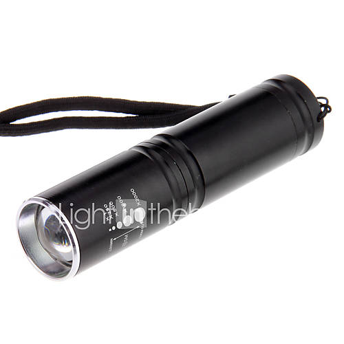 3 Mode Cree XP E Q5 LED Zoom Flashlight (240LM, 1xAA, Black)