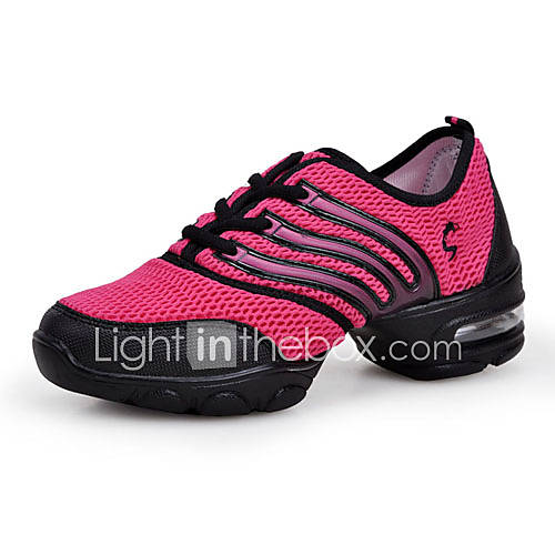 Womens Mesh And Leatherette Upper Dance Sneakers(More Colors)