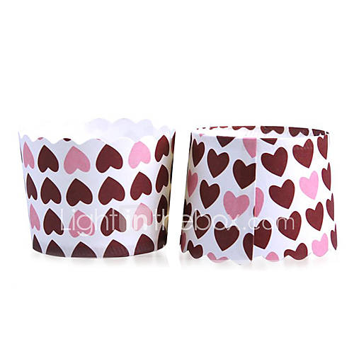 Love Heart Pattern Paper Baking Cake Cup (Set Of 20)