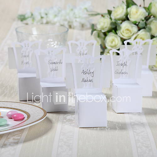 Chair Favor Box With Place Card Holder (Set of 12)