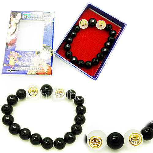 One Piece Portgas D. Ace Black Agate Bracelet